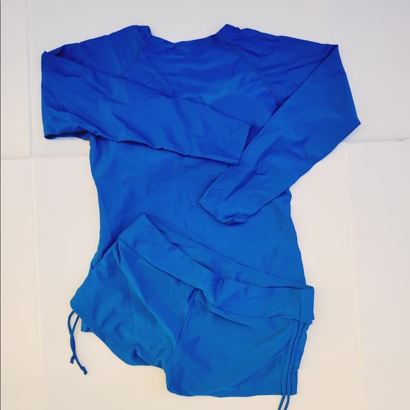 Womens Two Piece Swimsuits Long Sleeve Swimsuits for Women Athletic Tankini Set - Picture 6 of 6